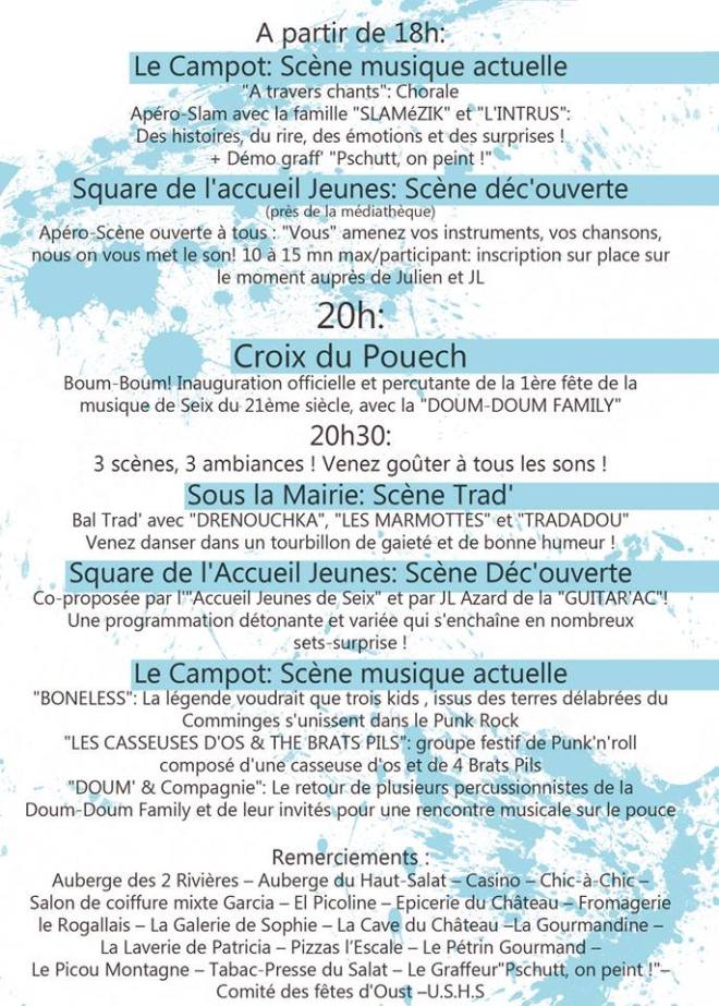 Fête de la Musique 2 Seix 2018